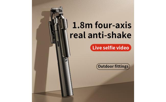 RTAKO H18L PRO 1.8m Ultra-Wide Angle Selfie Stick (With Bluetooth Remote) - Black
